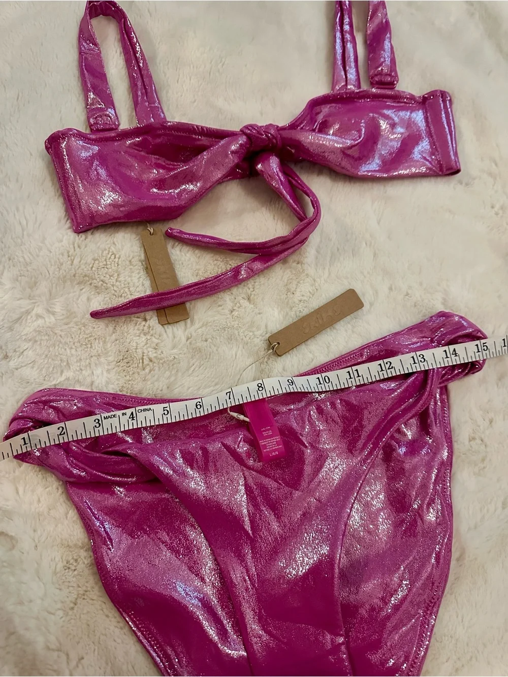 SKIMS Shimmer Magenta Bikini Set